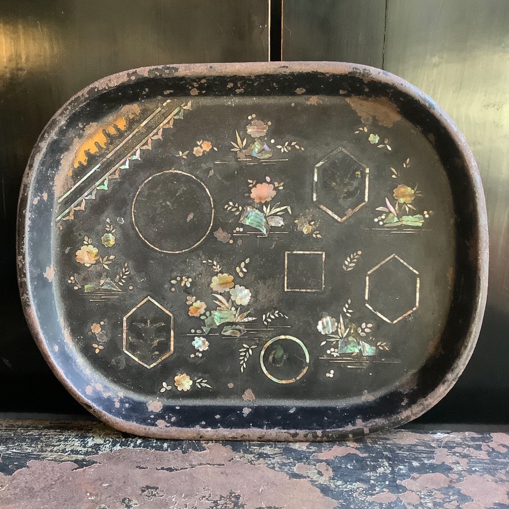 Vintage Inlay Mother of Pearl Tray